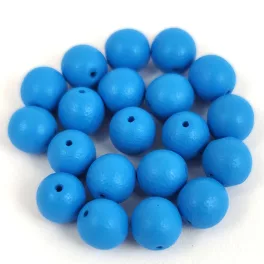   Cseh préselt  golyó gyöngy - White Opal Matt Capri Blue - 6mm
