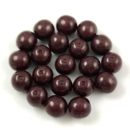   Cseh préselt  golyó gyöngy - Alabaster Vivid Chocolate - 6mm