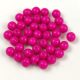 Czech Pressed Round Glass Bead -  Alabaster Vivid Magenta - 6mm