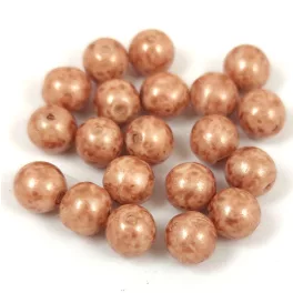 Cseh préselt  golyó gyöngy - Milky Brown - 6mm