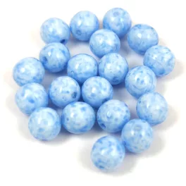 Cseh préselt  golyó gyöngy - Milky Light Sapphire - 6mm