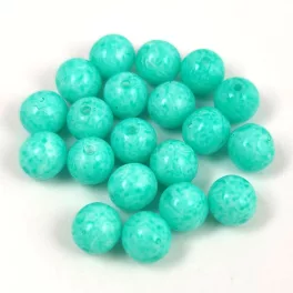 Cseh préselt  golyó gyöngy - Milky Turquoise Green - 6mm