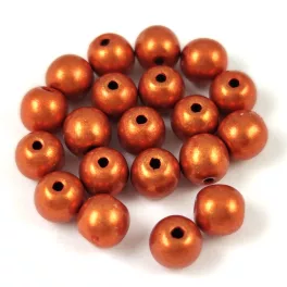   Cseh préselt golyó gyöngy - Saturated Metallic Russet Orange - 6mm
