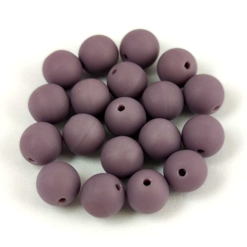 Cseh préselt golyó gyöngy - Opaque Purple Matt - 6mm