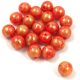 Czech Pressed Round Bead - Orange Gold Splash - 6mm