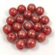 Czech Pressed Round Bead - Orange Bronz Splash - 6mm