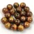 Cseh préselt golyó gyöngy - Beige Orange Travertin Gold Splash - 6mm