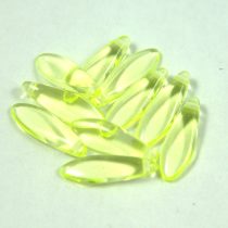   Lándzsa (szirom) cseh préselt üveggyöngy - transzparens citromsárga - 5x16m