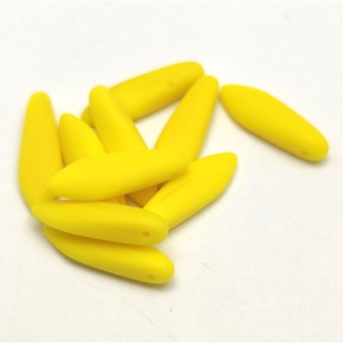 Lándzsa (szirom) cseh préselt üveggyöngy - Yellow Matt - 5x16mm