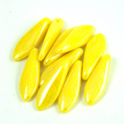 Lándzsa (szirom) cseh préselt üveggyöngy - telt citrom -5x16mm
