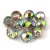 Czech Firepolished Round Glass Bead - Crystal Vitrail - 8mm