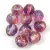 Czech Firepolished Round Glass Bead - Crystal Cherry Purple Blend Gold Splash - 8mm