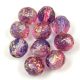 Cseh csiszolt golyó gyöngy - Crystal Cherry Purple Blend Gold Splash - 8mm