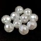 Czech Firepolished Round Glass Bead - Crystal White Pearl - 8mm