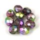 Czech Firepolished Round Glass Bead - Crystal Green Purple Magic - 8mm