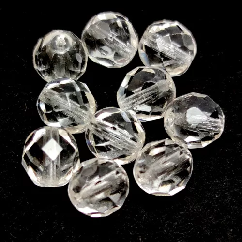 Cseh csiszolt golyó gyöngy - Crystal - 8mm