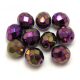 Czech Firepolished Round Glass Bead - Metallic Purple Iris - 8mm