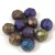Czech Firepolished Round Glass Bead - Jet Matt Metallic Blue Iris - 8mm
