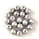 Czech Pressed Round Glass Bead - Aluminium - 8mm