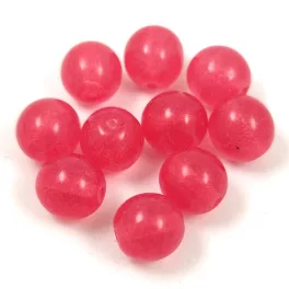   Czech Pressed Round Glass Bead - Crystal Light Cherry Luster - 8mm