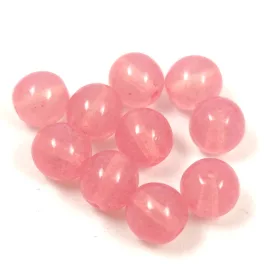   Czech Pressed Round Glass Bead - Crystal Light Rose Luster - 8mm