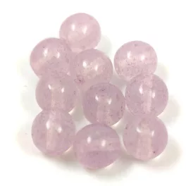   Czech Pressed Round Glass Bead - Crystal Light Amethyst Luster - 8mm