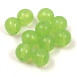 Czech Pressed Round Glass Bead - Crystal Lime Luster - 8mm