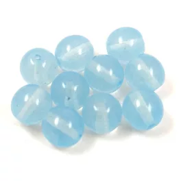Czech Pressed Round Glass Bead - Crystal Aqua Luster - 8mm