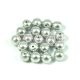 Czech Pressed Round Glass Bead - Silver - 8mm