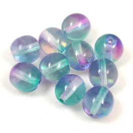 Czech Pressed Round Glass Bead - Crystal Magic - 8mm