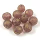 Czech Pressed Round Glass Bead - Faceted - Crystal Matt Purple Bronze Luster - 8mm