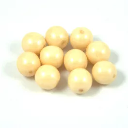 Czech Pressed Round Glass Bead - ivory - 8mm
