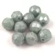 Czech Pressed Round Glass Bead - Faceted - Alabaster Green Luster - 8mm