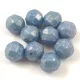 Czech Pressed Round Glass Bead - Faceted - Alabaster Blue Luster - 8mm