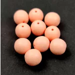 Czech Pressed Round Glass Bead - Alabaster Matt Light Peach  - 8mm