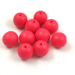   Czech Pressed Round Glass Bead - Alabaster Matt Fuchsia - 8mm