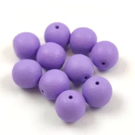 Czech Pressed Round Glass Bead - Alabaster Matt Purple - 8mm