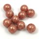 Czech Pressed Round Glass Bead - Milky Brown - 8mm