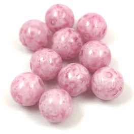 Czech Pressed Round Glass Bead - Milky Light Amethyst - 8mm