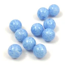Czech Pressed Round Glass Bead - Milky Light Sapphire - 8mm