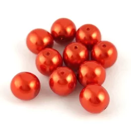 Czech Pressed Round Glass Bead - Copper - 8mm