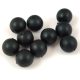 Czech Pressed Round Glass Bead - Matte Pearl Black - 8mm