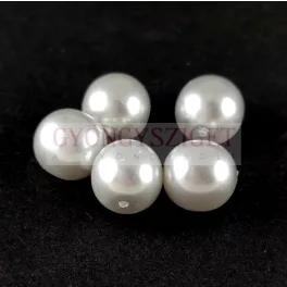 Czech Pressed Round Glass Bead - Off White Pearl - 8mm