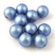 Czech Pressed Round Glass Bead - Matte Pearl Powder Sapphire - 8mm