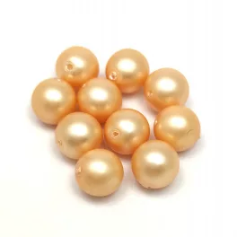   Czech Pressed Round Glass Bead - Matte Powder Light Peach - 20mm