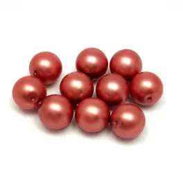 Czech Pressed Round Glass Bead - Matte Pearl Mauve - 8mm