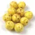Czech Pressed Round Glass Bead - Alabaster Travertine Yellow Spotted - 8mm