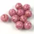 Czech Pressed Round Glass Bead - Alabaster Travertine Pink Spotted - 8mm