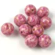 Cseh préselt golyó gyöngy - Alabaster Travertine Pink Spotted - 8mm