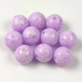   Czech Pressed Round Glass Bead - Alabaster Light Purple - 8mm